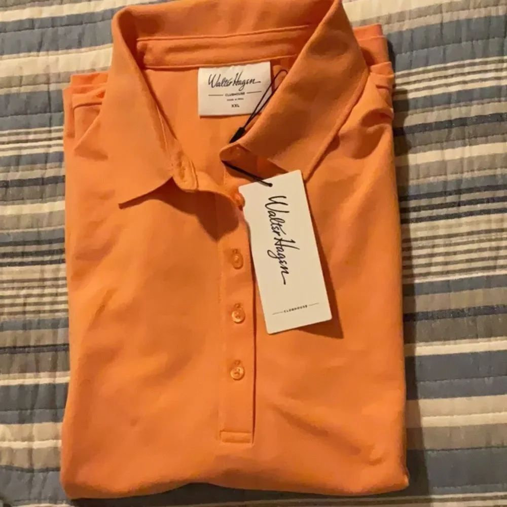 🆕 Walter Hagen Women’s Orange Golf Polo Shirt size XXL
